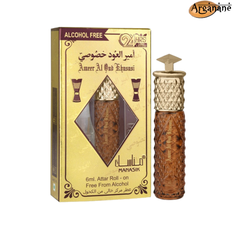 Concentré parfum roll-on Ameer Al Oud Khusnsi - Manasik OFFERT