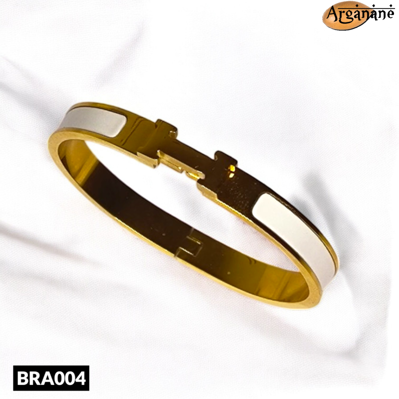 Bracelet avec lettre H noir ou blanc - BRA004