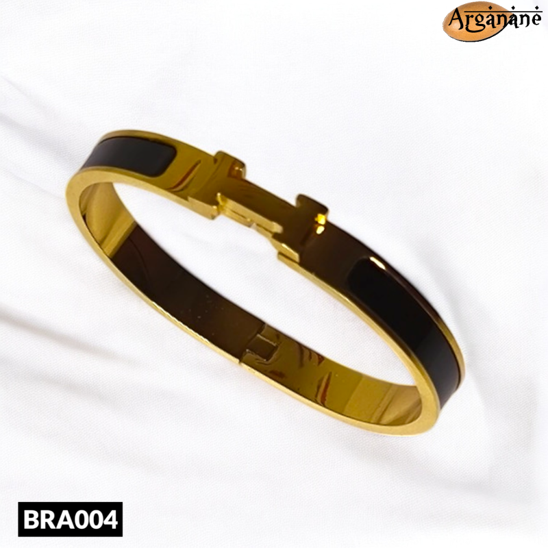 Bracelet avec lettre H noir ou blanc - BRA004