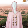 Djellaba rose avec perles de couleurs - DJE005