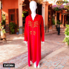 Djellaba rouge avec perles de couleurs - DJE006