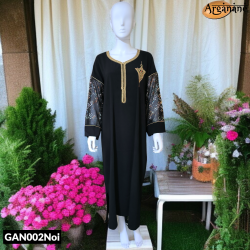 Gandoura berbère Noire - GAN002Noi