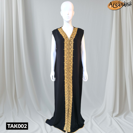 Takchita noire avec perles multicolores - Tak002